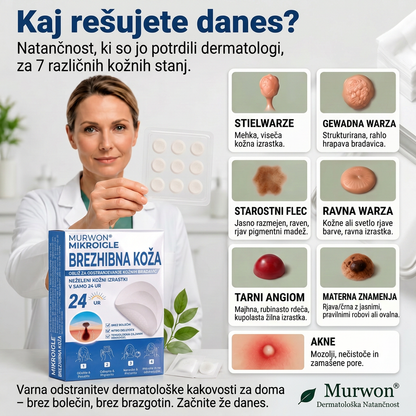 🇸🇮 Visokokakovosten slovenski izdelek, hitra domača dostava | MURWON® 🏠 Mikroiglični obliži za zmanjšanje videza kožnih nepravilnosti 🍉 (Za kožne izrastke, bradavice, znamenja, pigmentne madeže in druge vidne kožne nepravilnosti.) ❤️