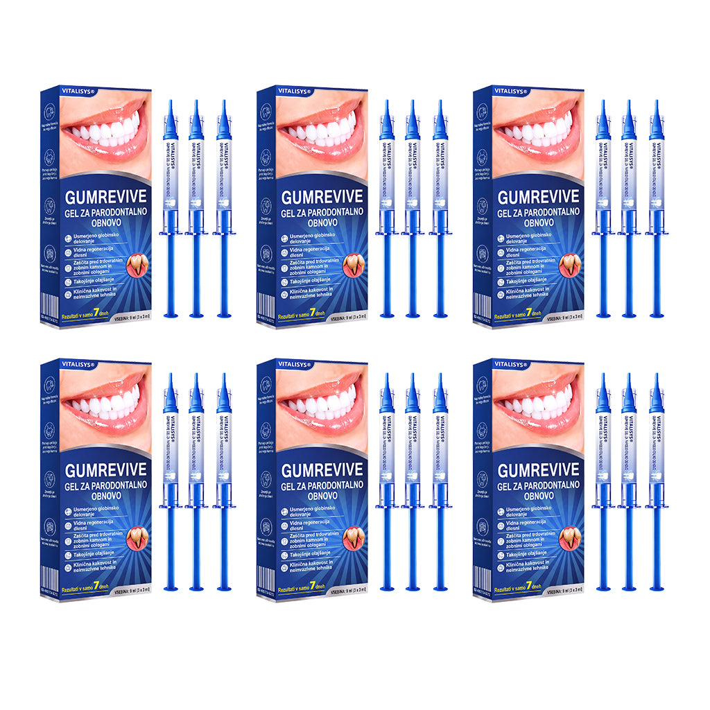 Priporočajo zobozdravniki 👨‍⚕️🦷🛡️ Vitalisys® GumRevive – parodontalni obnovitveni gel 🌥️❤️