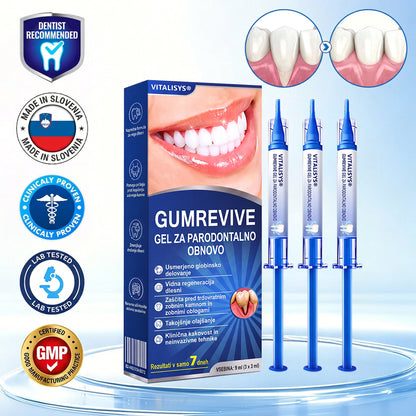 Priporočajo zobozdravniki 👨‍⚕️🦷🛡️ Vitalisys® GumRevive – parodontalni obnovitveni gel 🌥️❤️