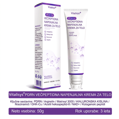 🇸🇮 Dermatološko priporočeno🥇 | 🍇Vitalisys® PDRN multi-peptidna masažna telesna kreme – Proti staranju, vlažilna, učvrstitvena, obbujevalna, izravnalna, za odstranjevanje aken in madežev, odstranjevanje bradavic in materinih znamenj, lajšanje luskavice.❤️