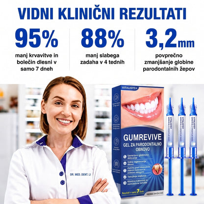 Priporočajo zobozdravniki 👨‍⚕️🦷🛡️ Vitalisys® GumRevive – parodontalni obnovitveni gel 🌥️❤️